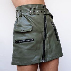 Honey Punch Faux Leather Mini Skirt NWT